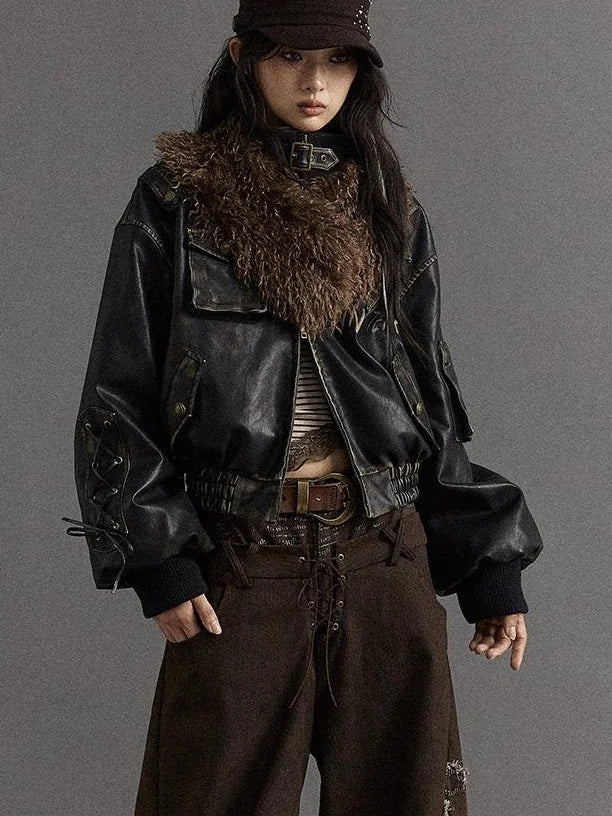 Vintage Faux Fur Scarf Warm Eco-Friendly Shearling Collar