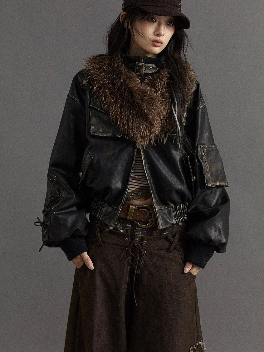 Vintage Faux Fur Scarf Warm Eco-Friendly Shearling Collar