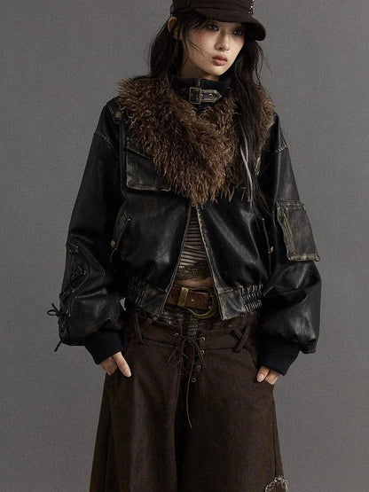 Vintage Faux Fur Scarf Warm Eco-Friendly Shearling Collar