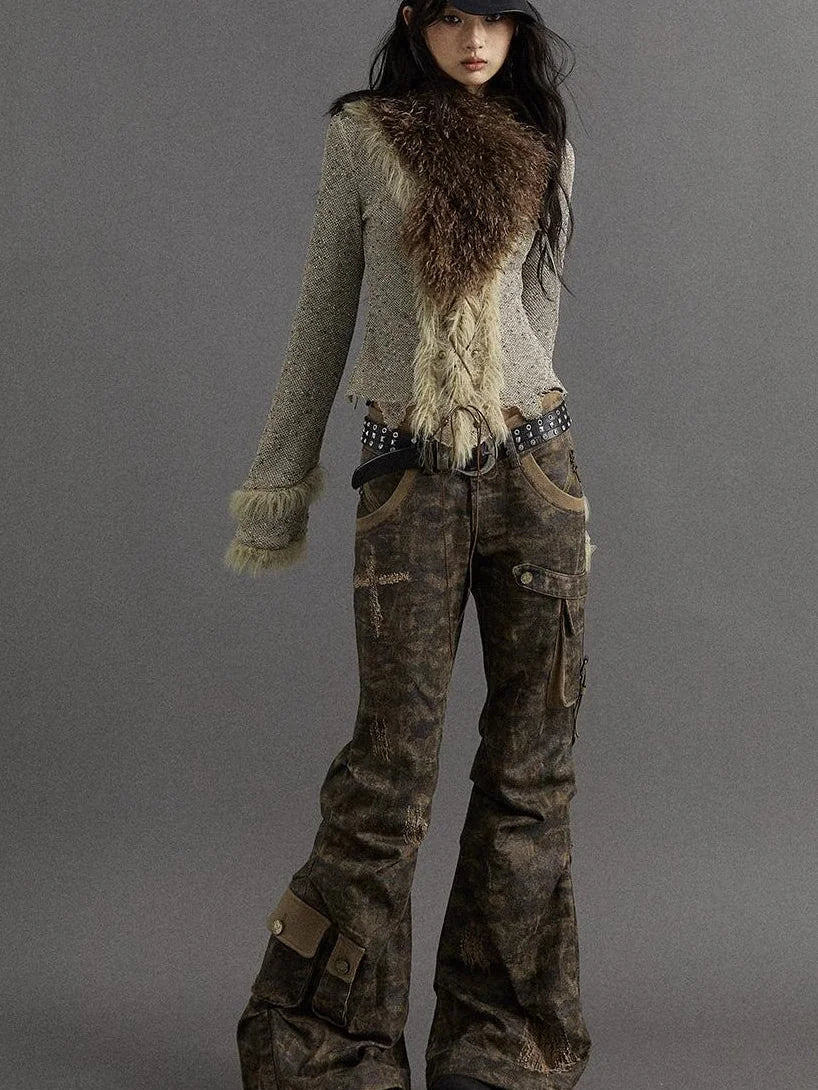 Vintage Faux Fur Scarf Warm Eco-Friendly Shearling Collar