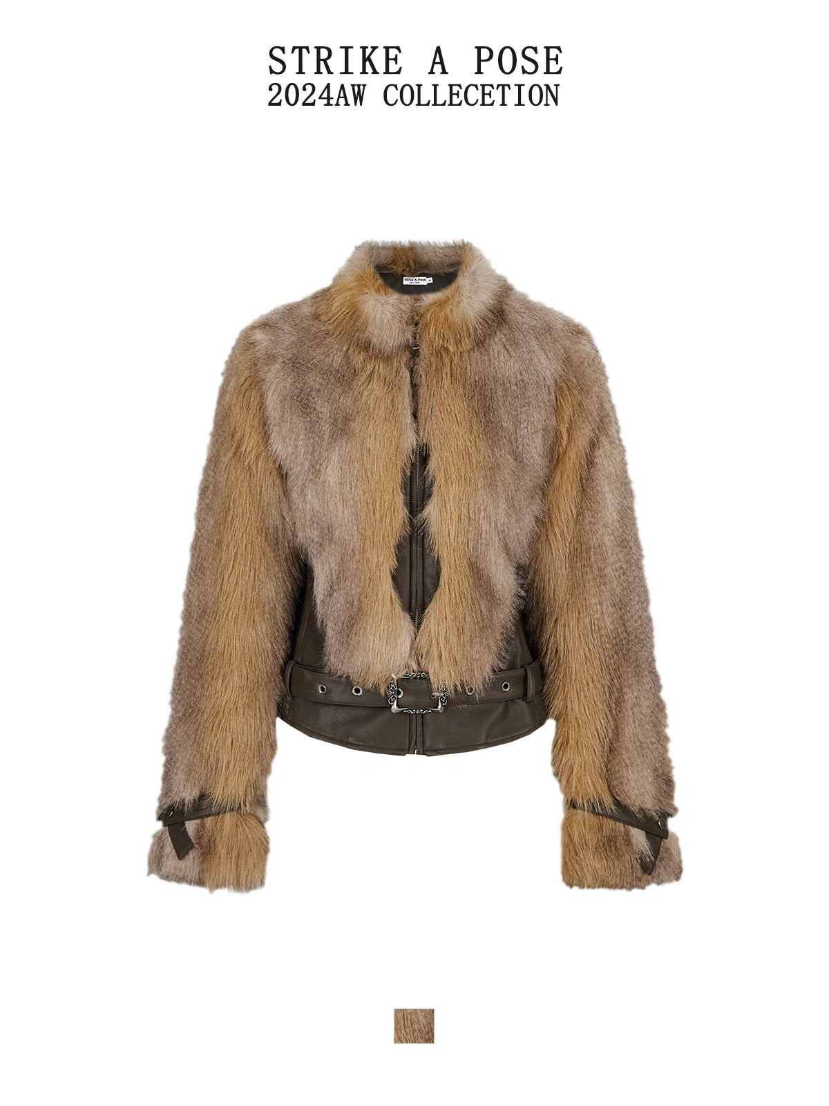 Vintage Faux Fur Trimmed Waistcoat Jacket For Women