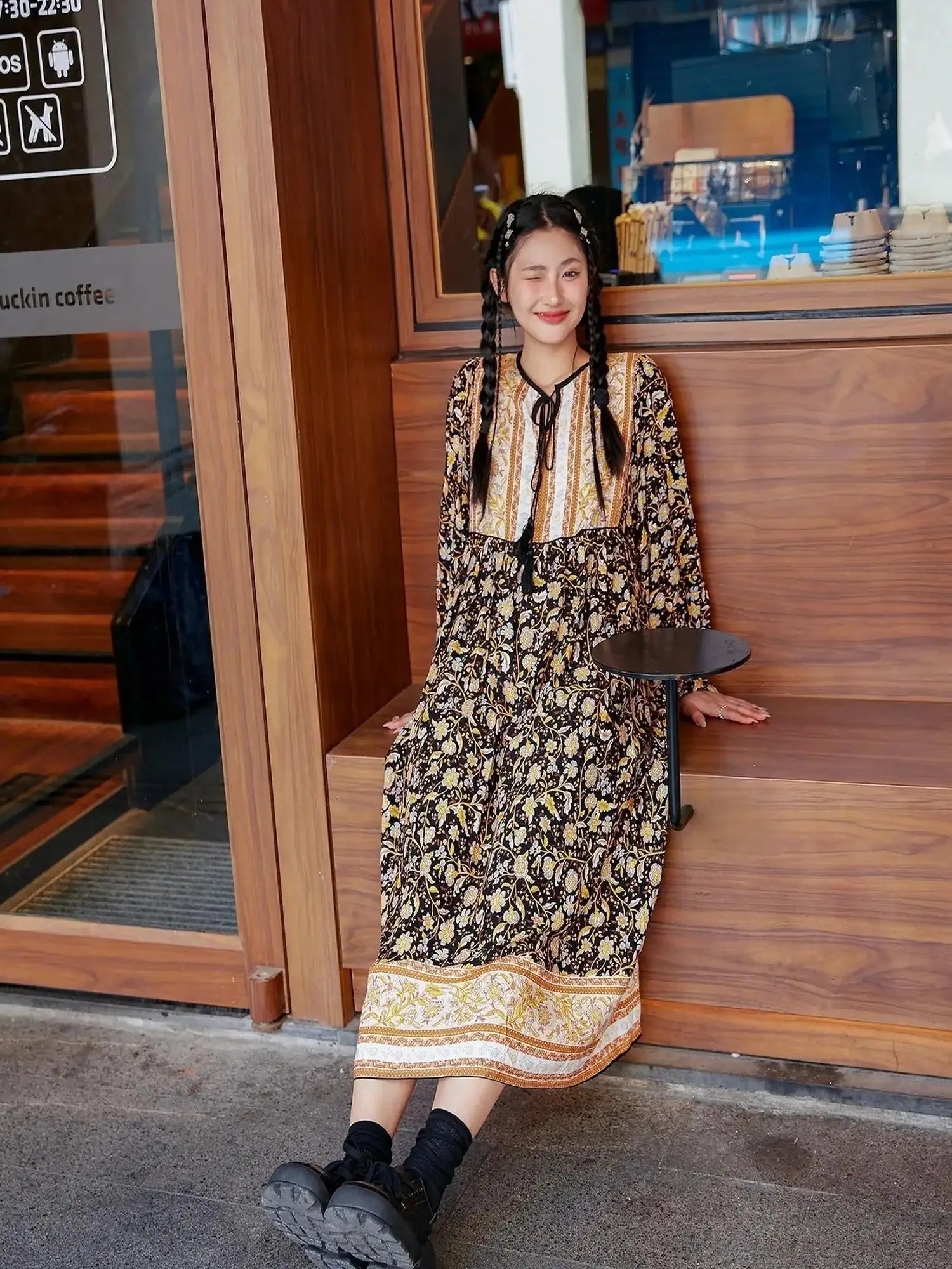 Vintage Floral Maxi Dress