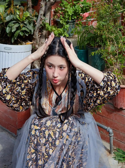 Vintage Floral Maxi Dress