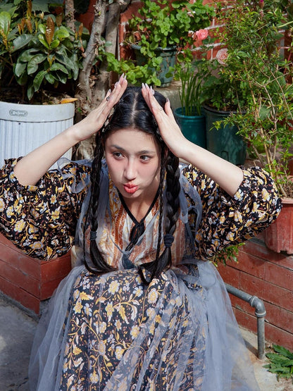Sweet Mi Vintage Floral Maxi Dress