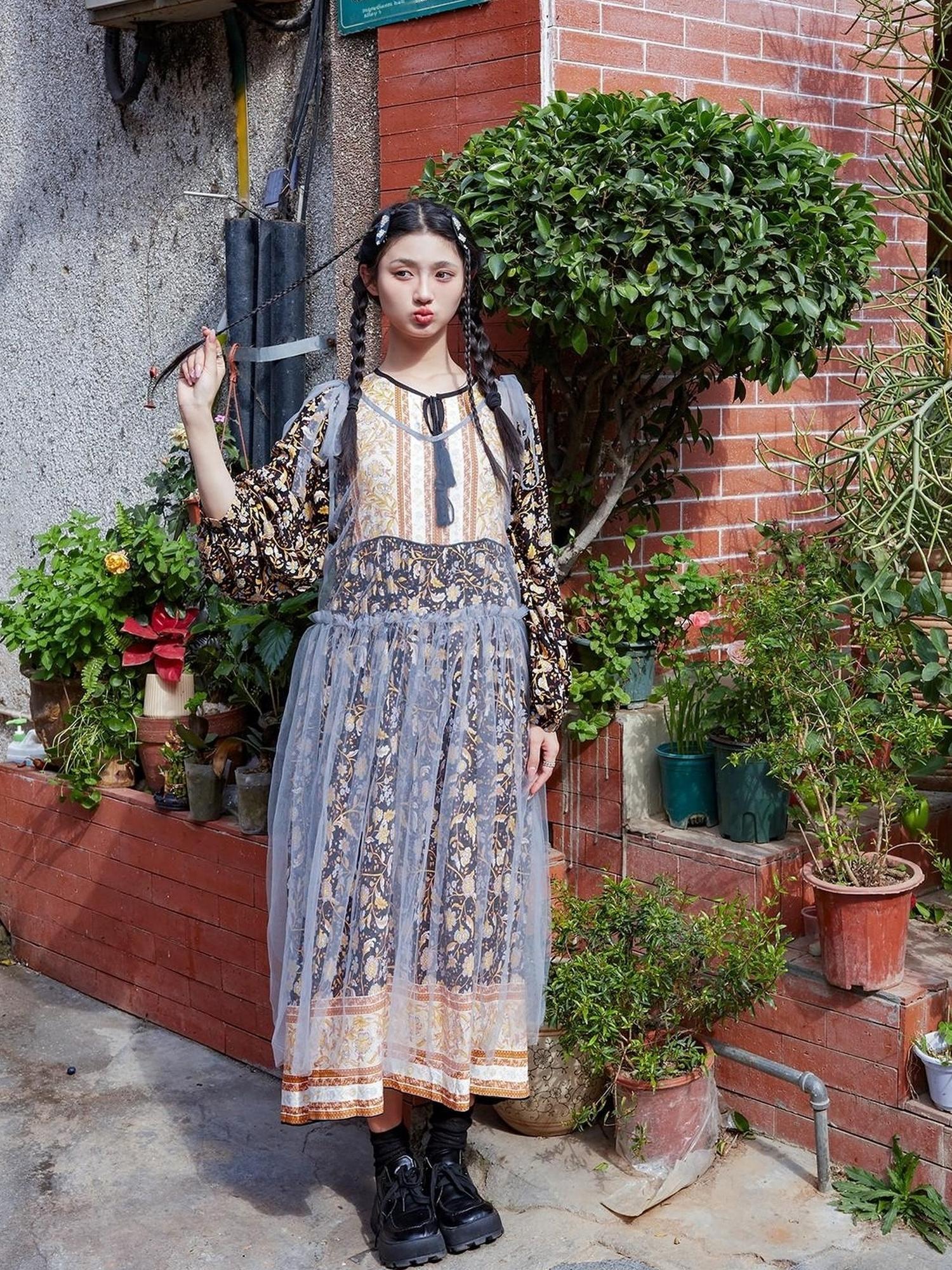 Sweet Mi Vintage Floral Maxi Dress