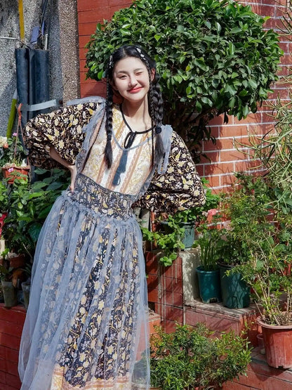 Vintage Floral Maxi Dress