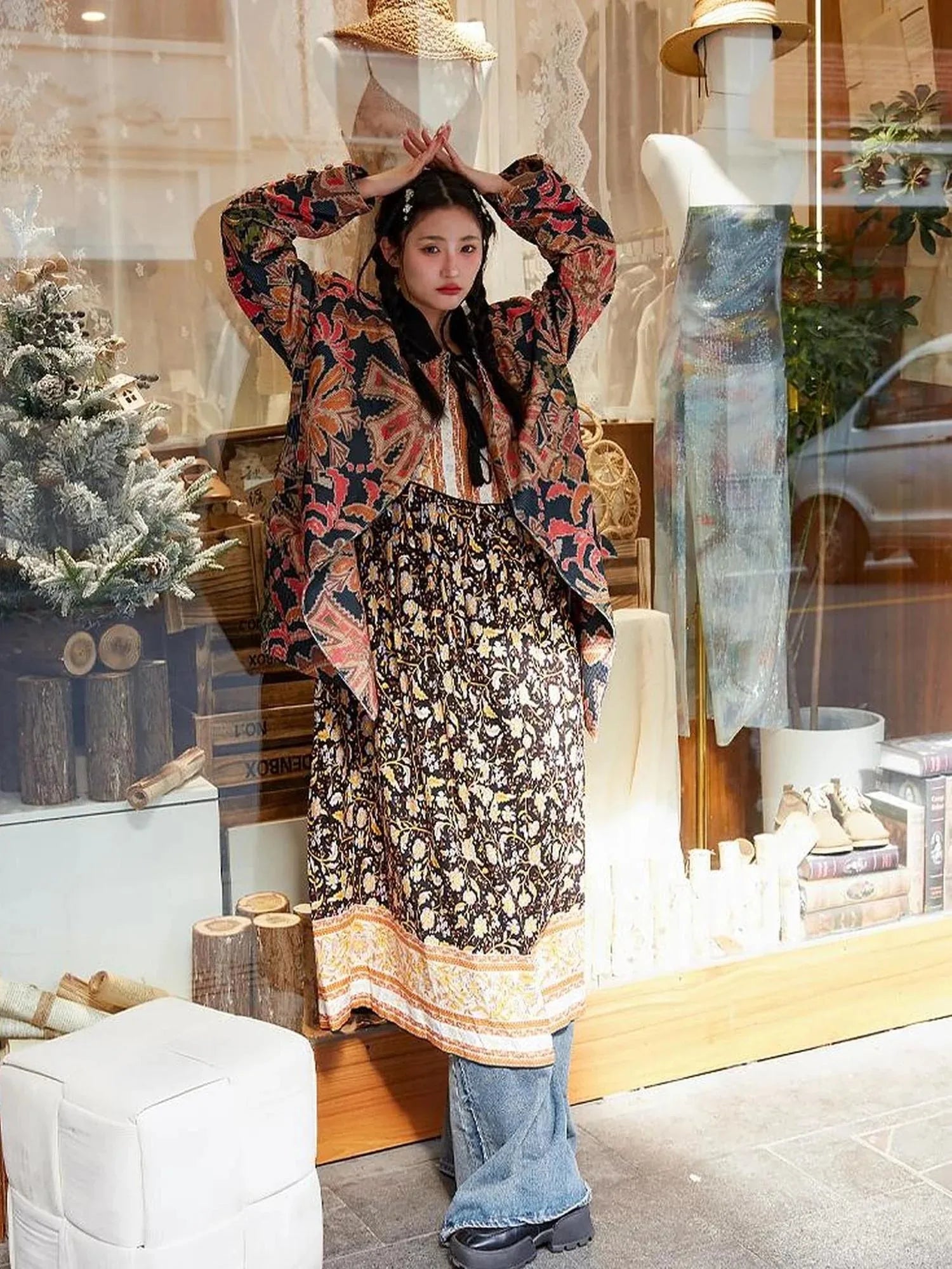 Vintage Floral Maxi Dress