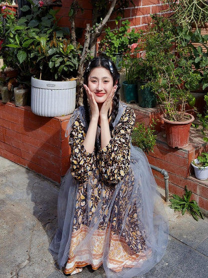 Sweet Mi Vintage Floral Maxi Dress