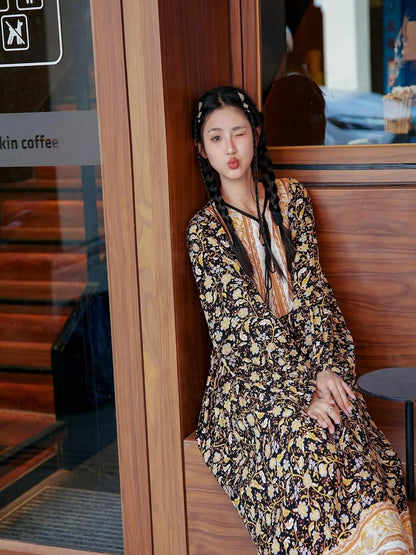 Vintage Floral Maxi Dress