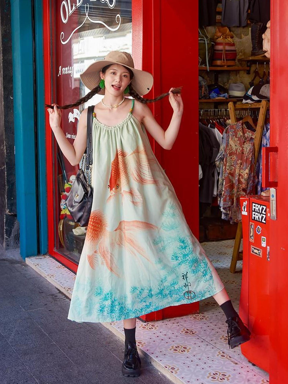 Sweet Mi Vintage Floral Print Boho Chiffon Maxi Dress