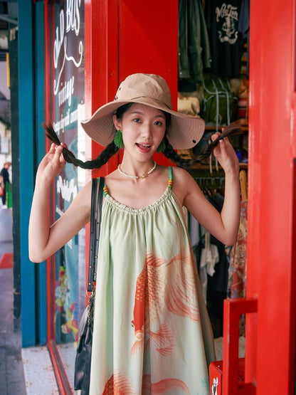 Sweet Mi Vintage Floral Print Boho Chiffon Maxi Dress