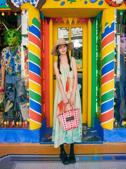 Vintage Floral Print Boho Chiffon Maxi Dress