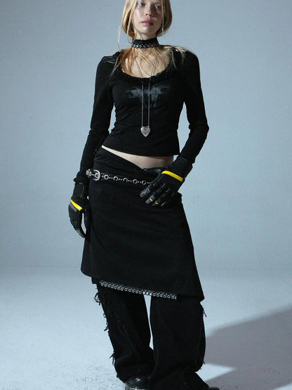 Vintage Floral Print Long Sleeve Blouse T-Shirt