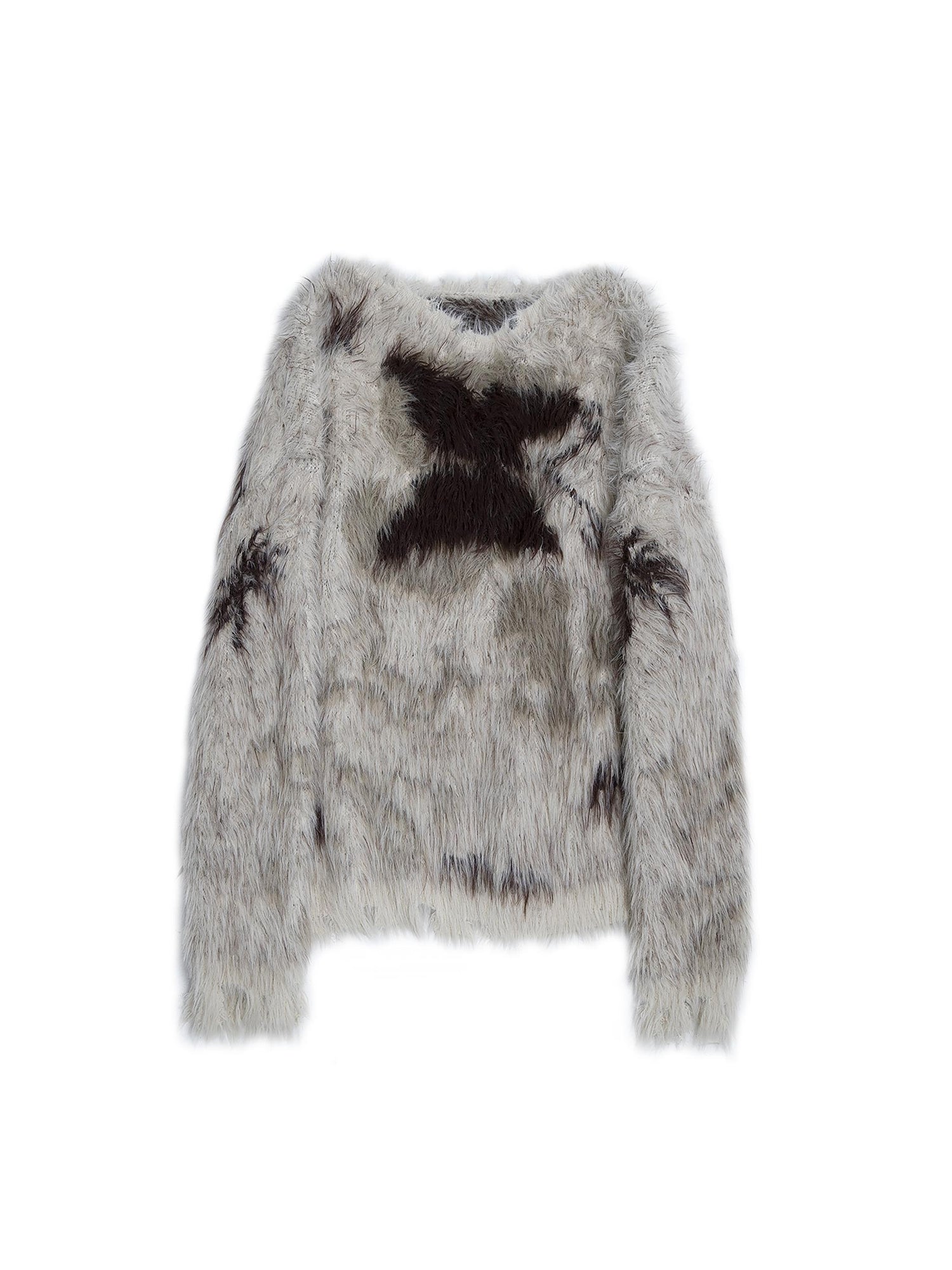 Vintage Fluffy Knit Sweater Loose Pullover for Women Winter