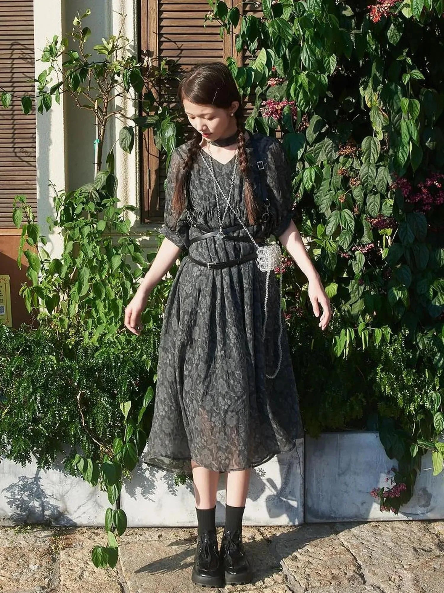 Vintage French Eco Dyed Linen Summer Dress