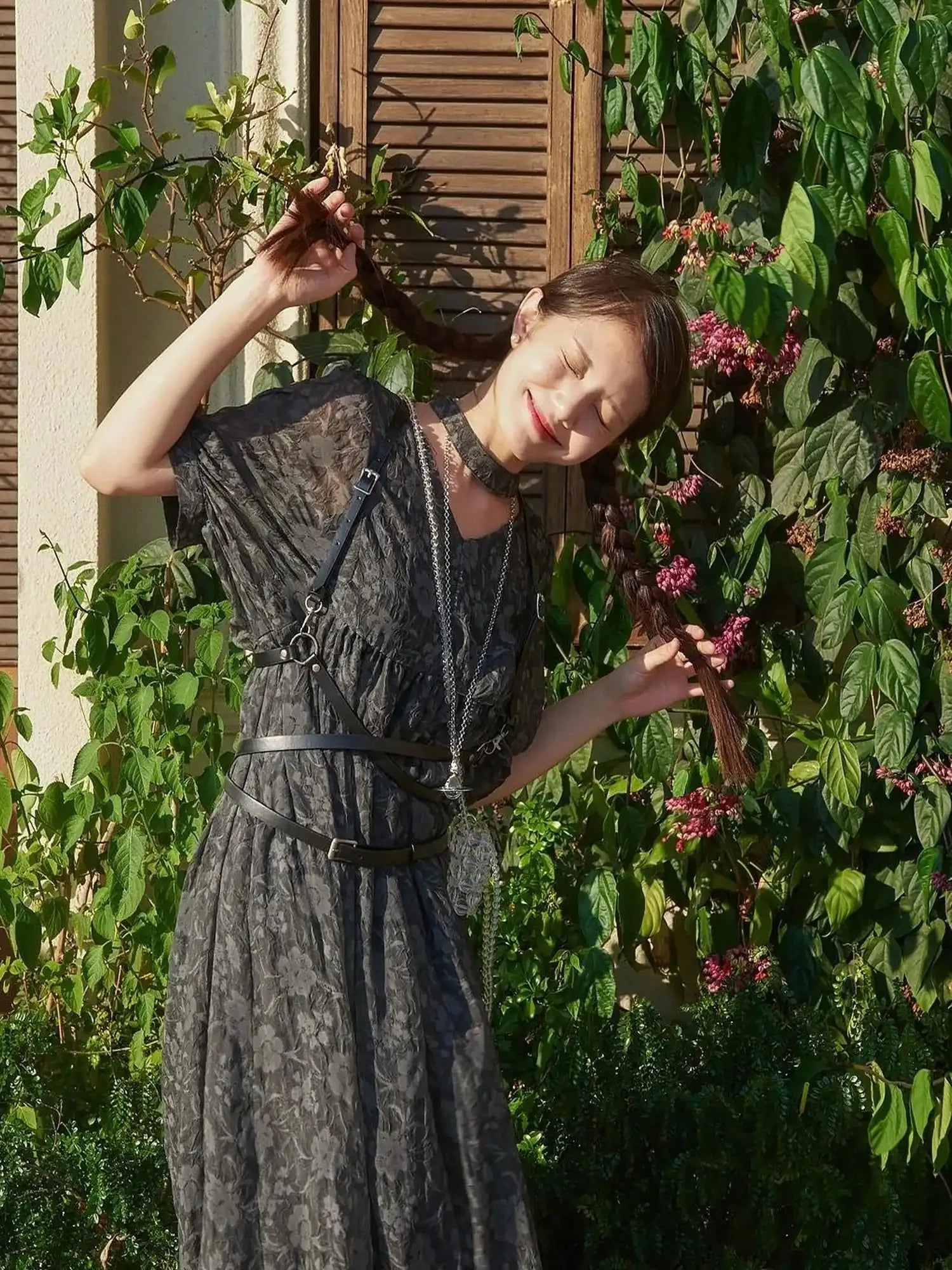 Vintage French Eco Dyed Linen Summer Dress