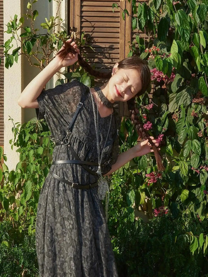Vintage French Eco Dyed Linen Summer Dress