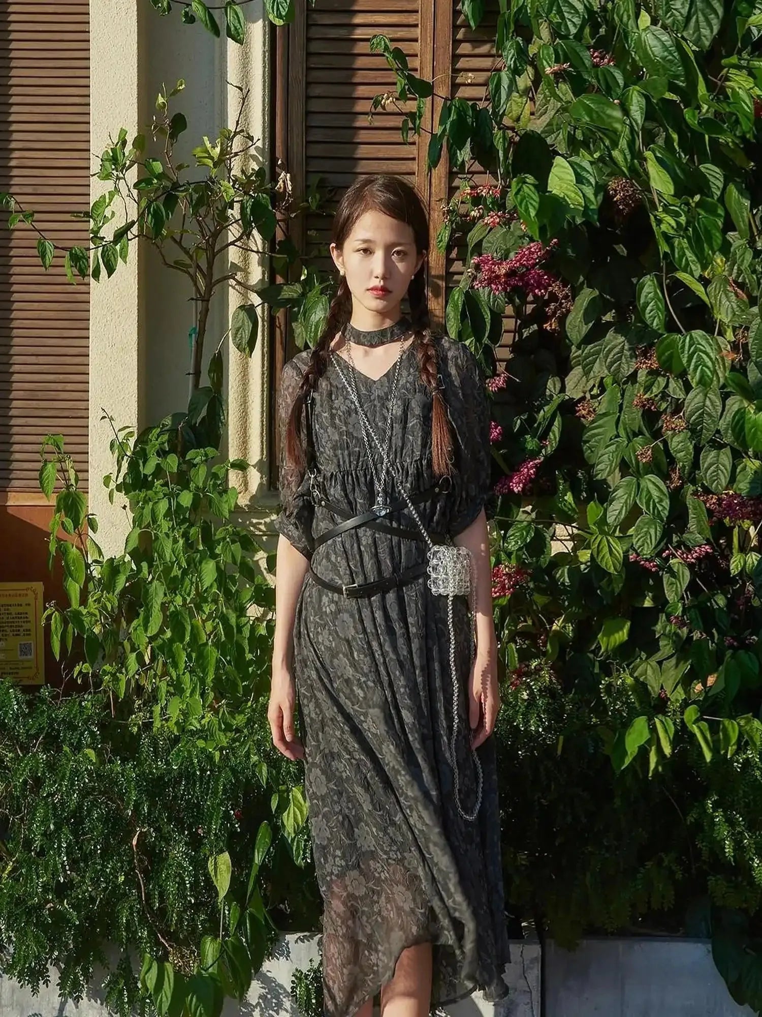 Vintage French Eco Dyed Linen Summer Dress