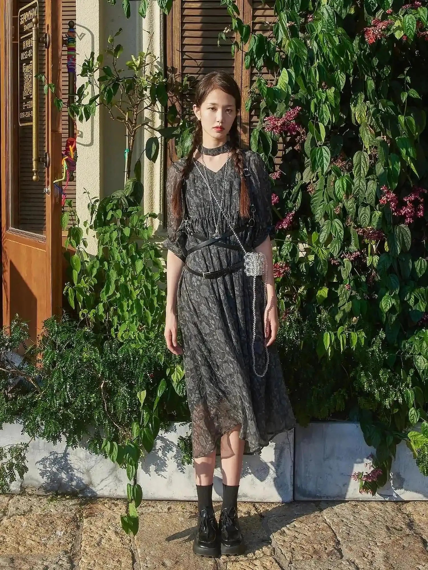 Vintage French Eco Dyed Linen Summer Dress