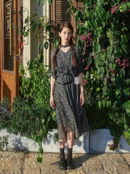 Vintage French Eco Dyed Linen Summer Dress