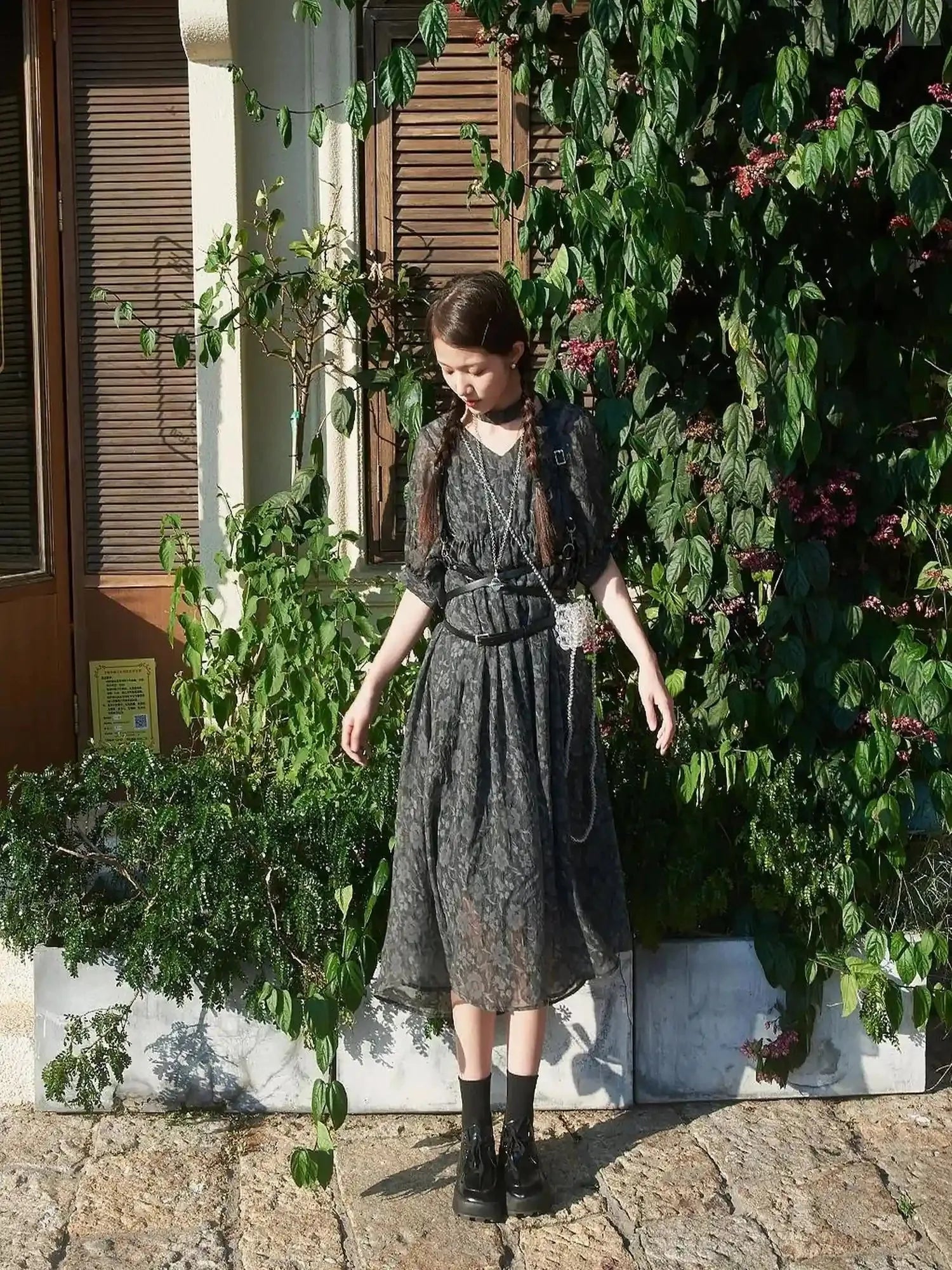 Vintage French Eco Dyed Linen Summer Dress