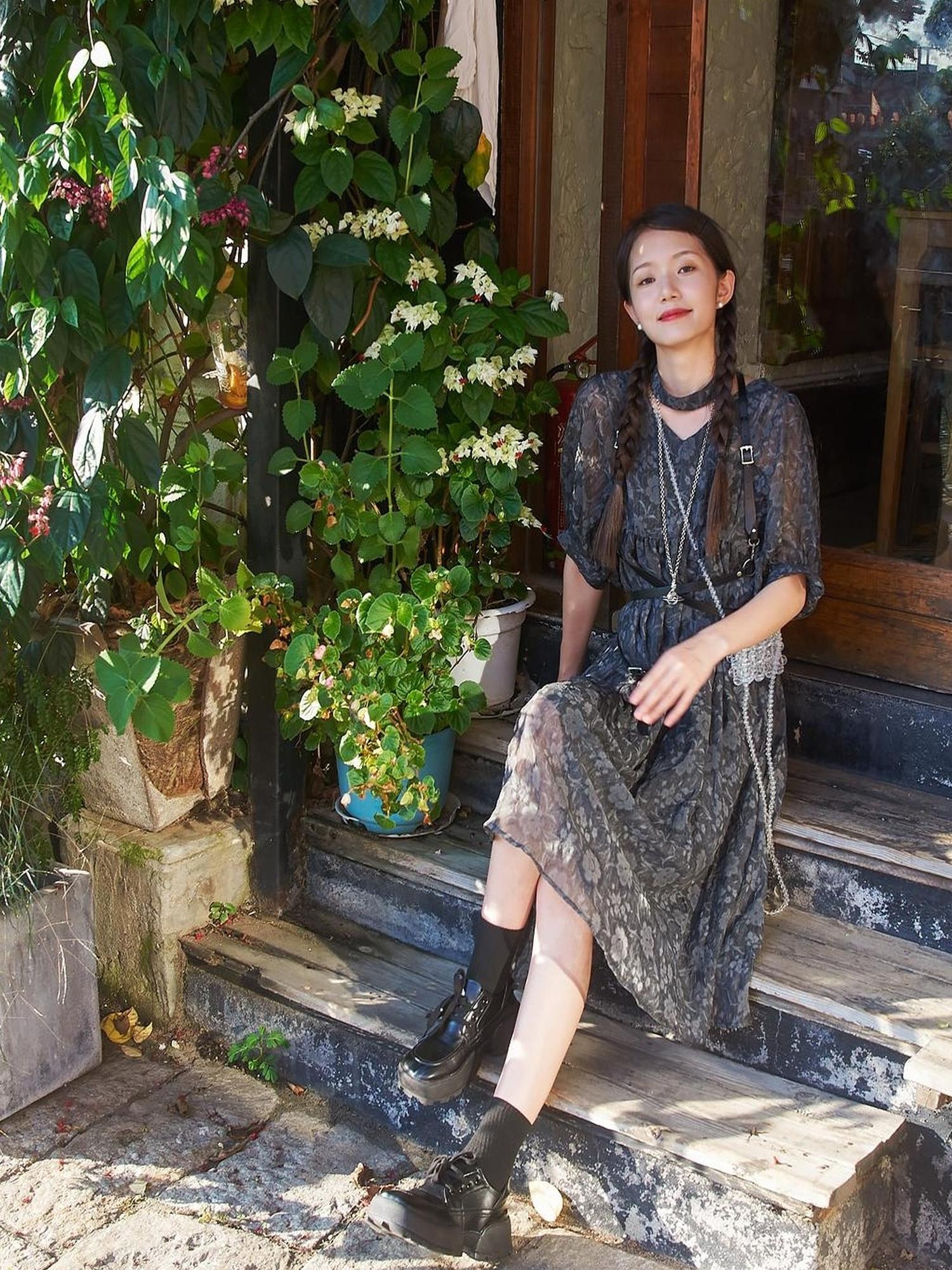 Sweet Mi Vintage French Eco Dyed Linen Summer Dress