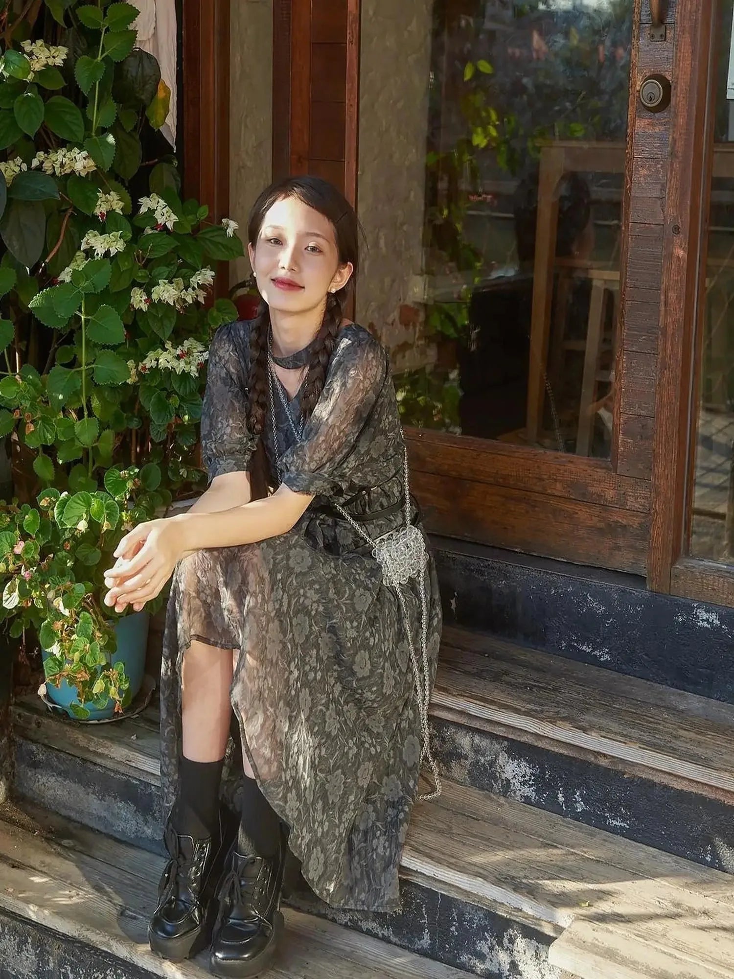 Vintage French Eco Dyed Linen Summer Dress