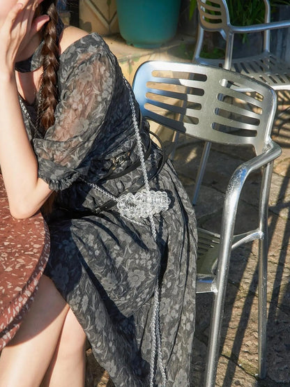 Vintage French Eco Dyed Linen Summer Dress