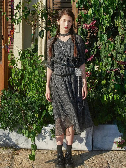 Vintage French Eco Dyed Linen Summer Dress