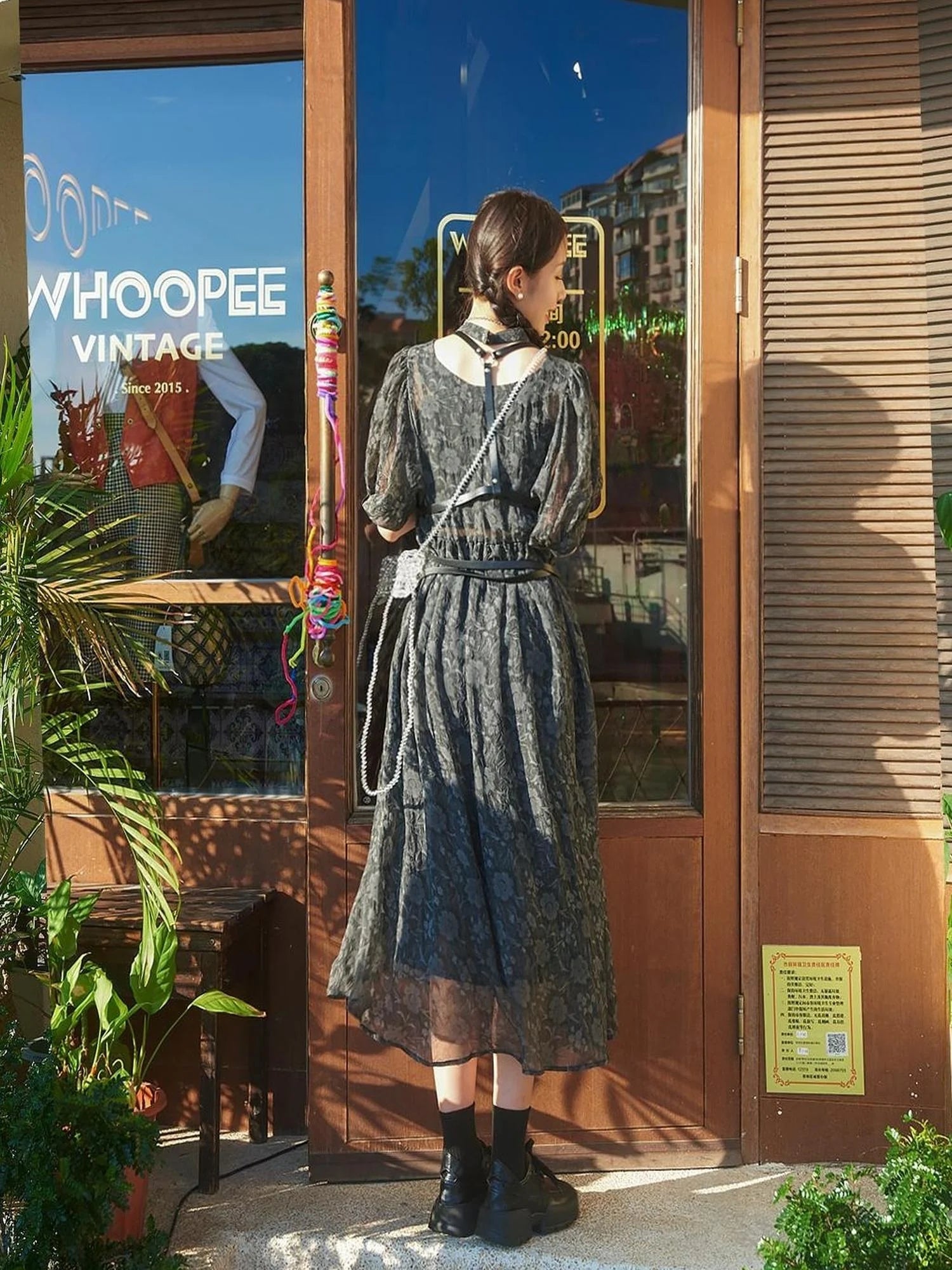 Vintage French Eco Dyed Linen Summer Dress