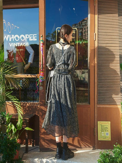 Vintage French Eco Dyed Linen Summer Dress
