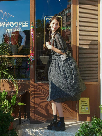 Vintage French Eco Dyed Linen Summer Dress