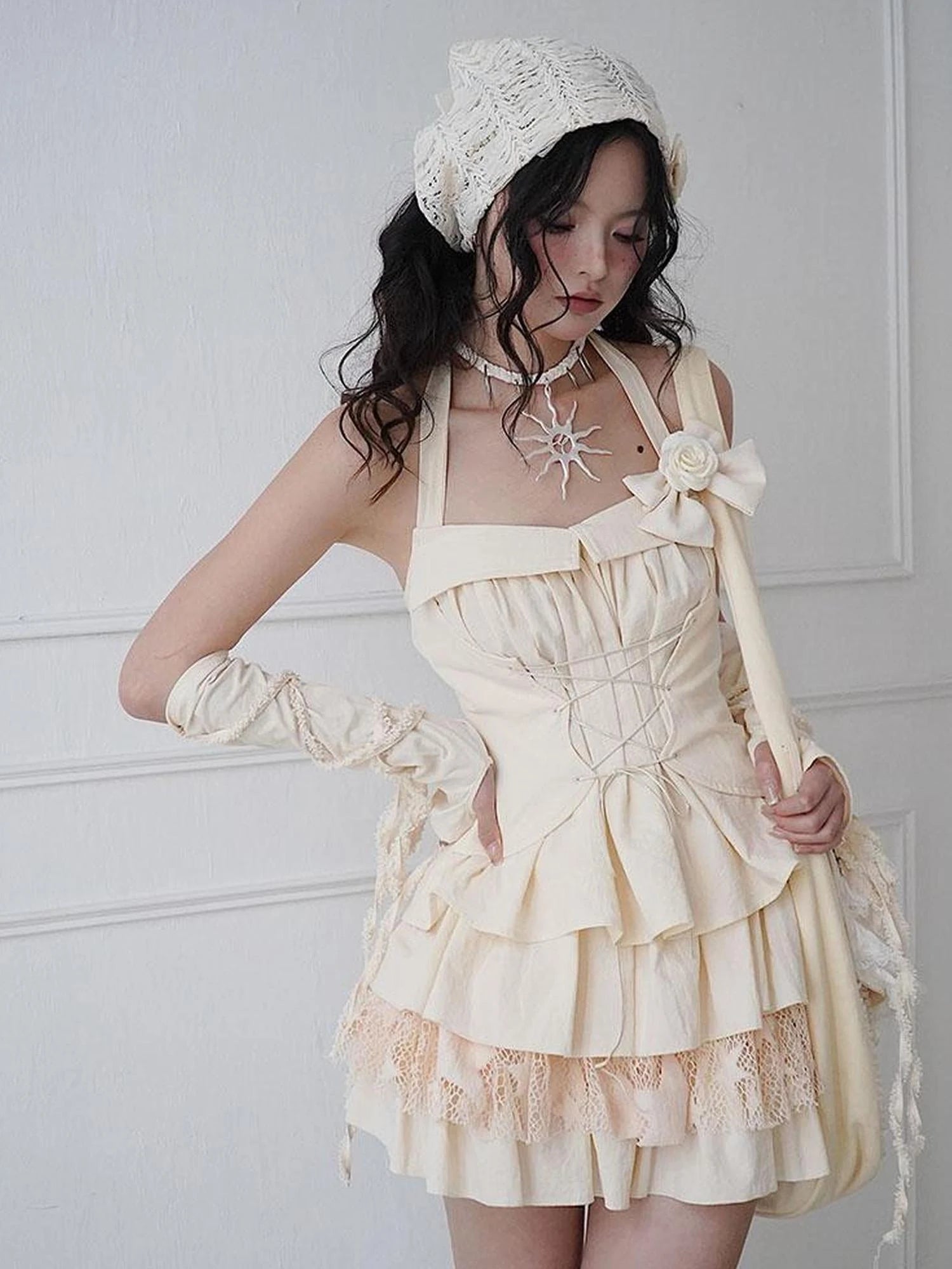 Vintage Inspired Split Maxi Dress With Elastic Waist