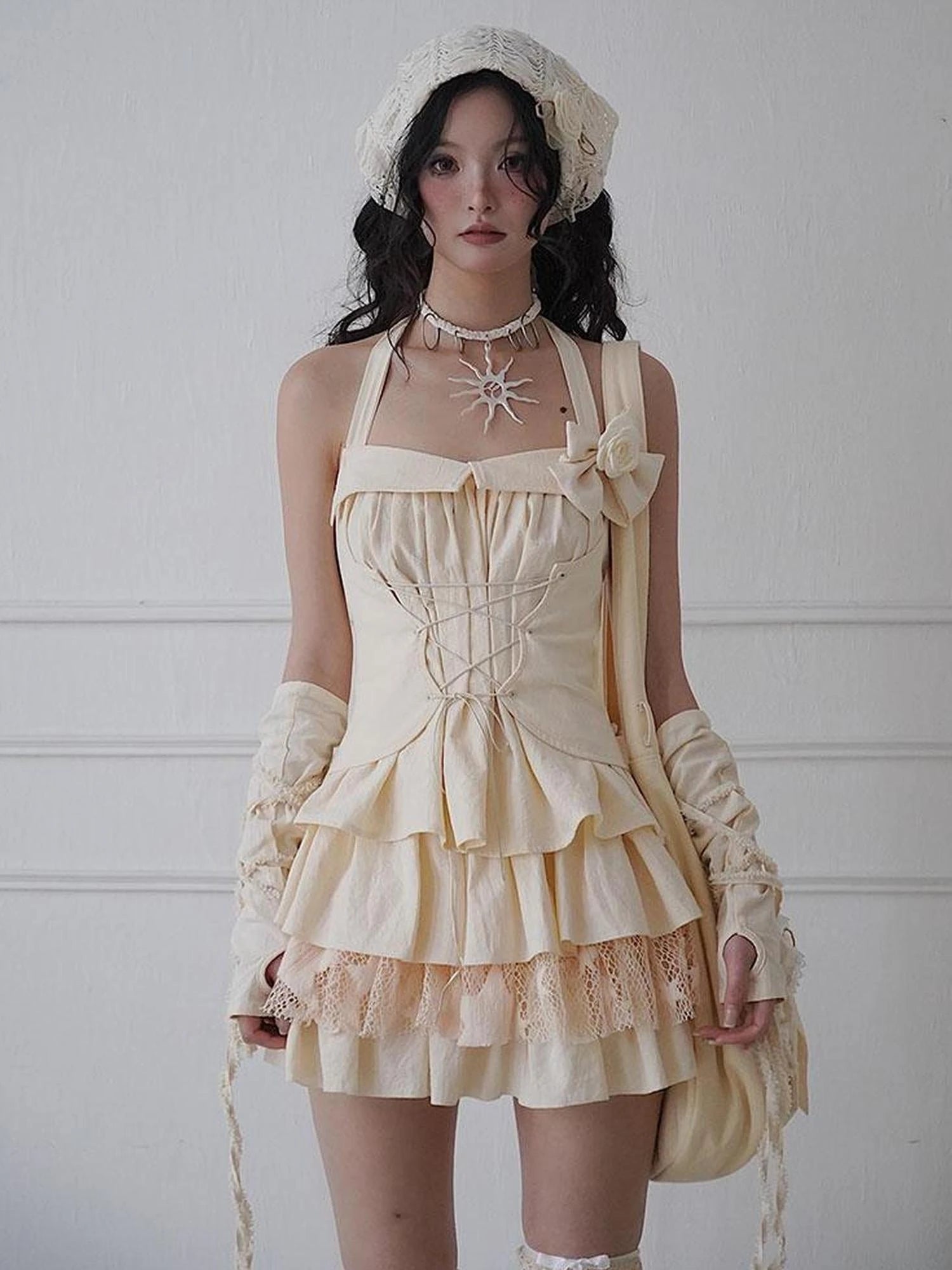 Vintage Inspired Split Maxi Dress With Elastic Waist