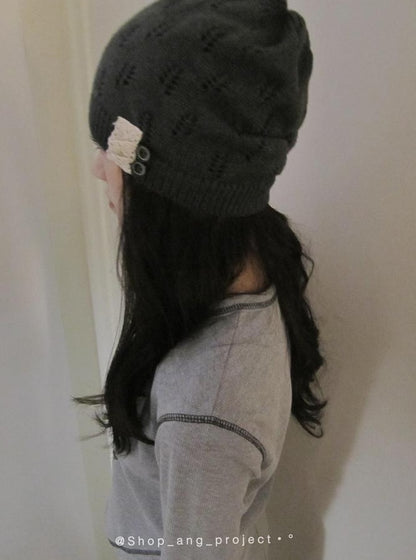 ang project Vintage Knit Beanie Stackable Cuff Hat For Women Men