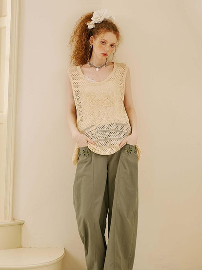 DIDDI MODA Vintage Lace Trim Bow Tie Blouse