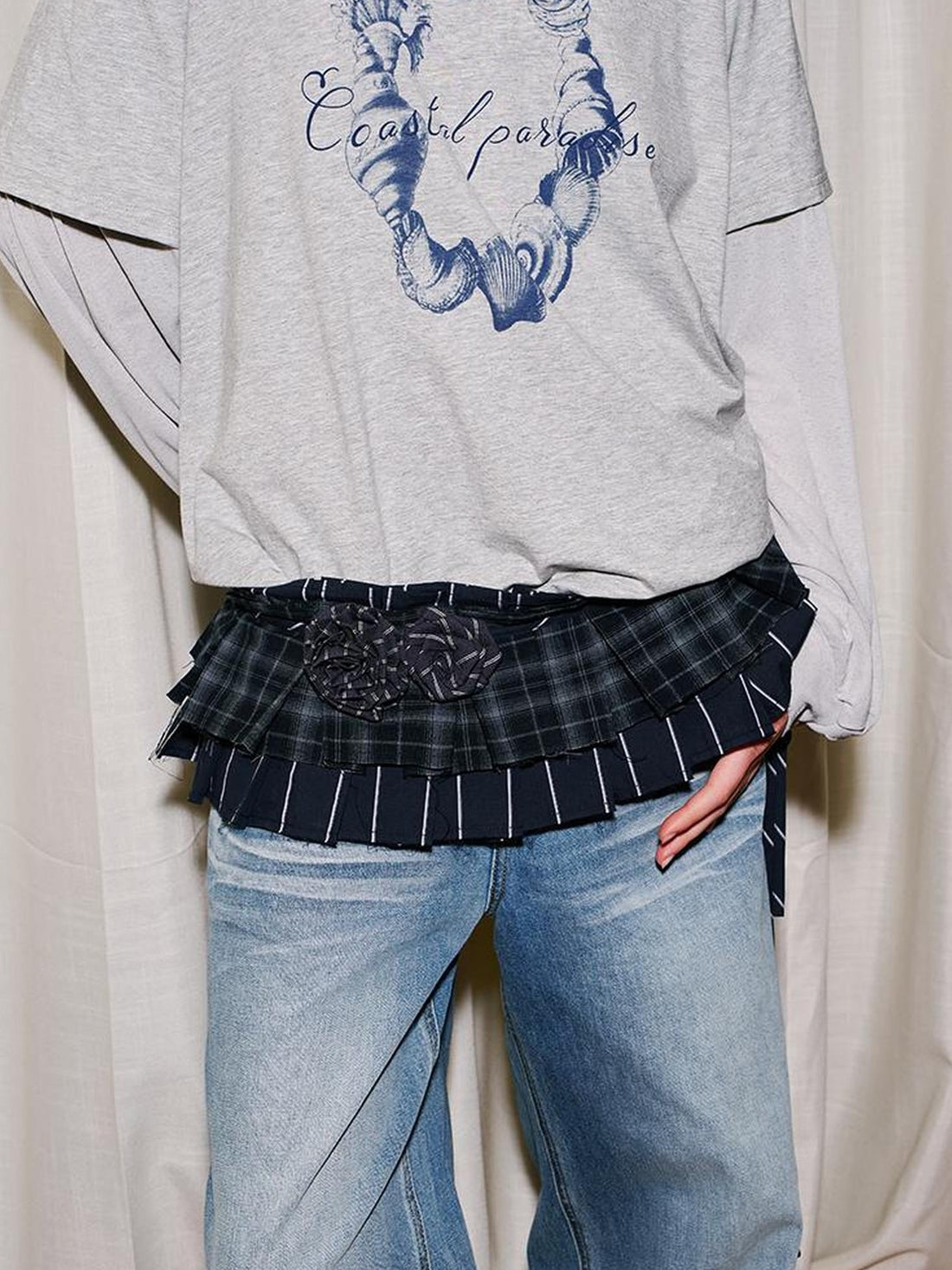 Vintage Layered Handmade Floral Ruffle Pants