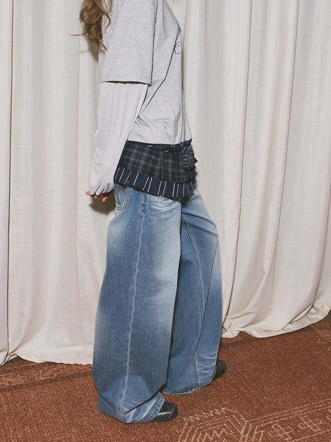 Vintage Layered Handmade Floral Ruffle Pants