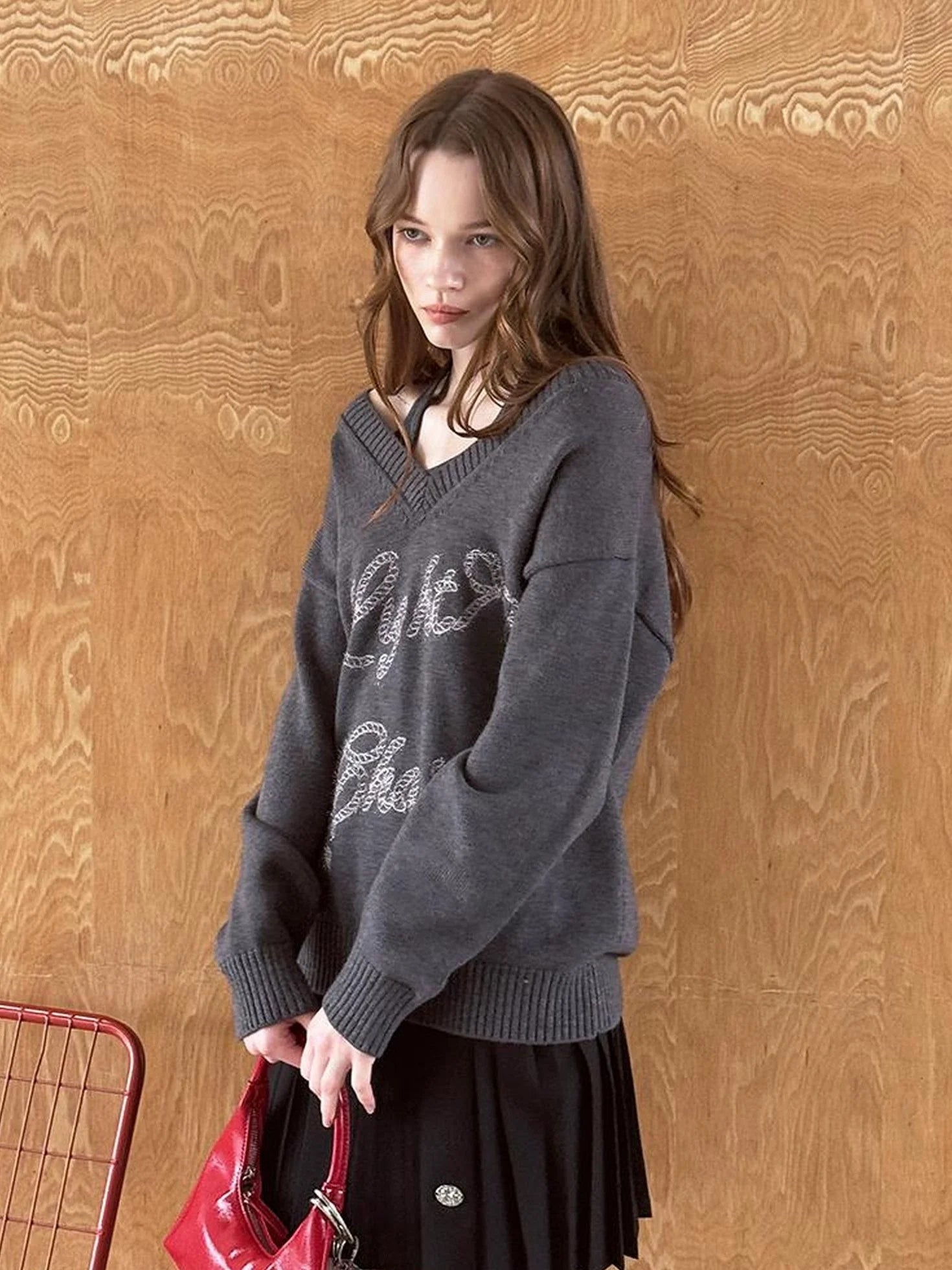 Vintage Leopard Knit Set Cardigan Skirt