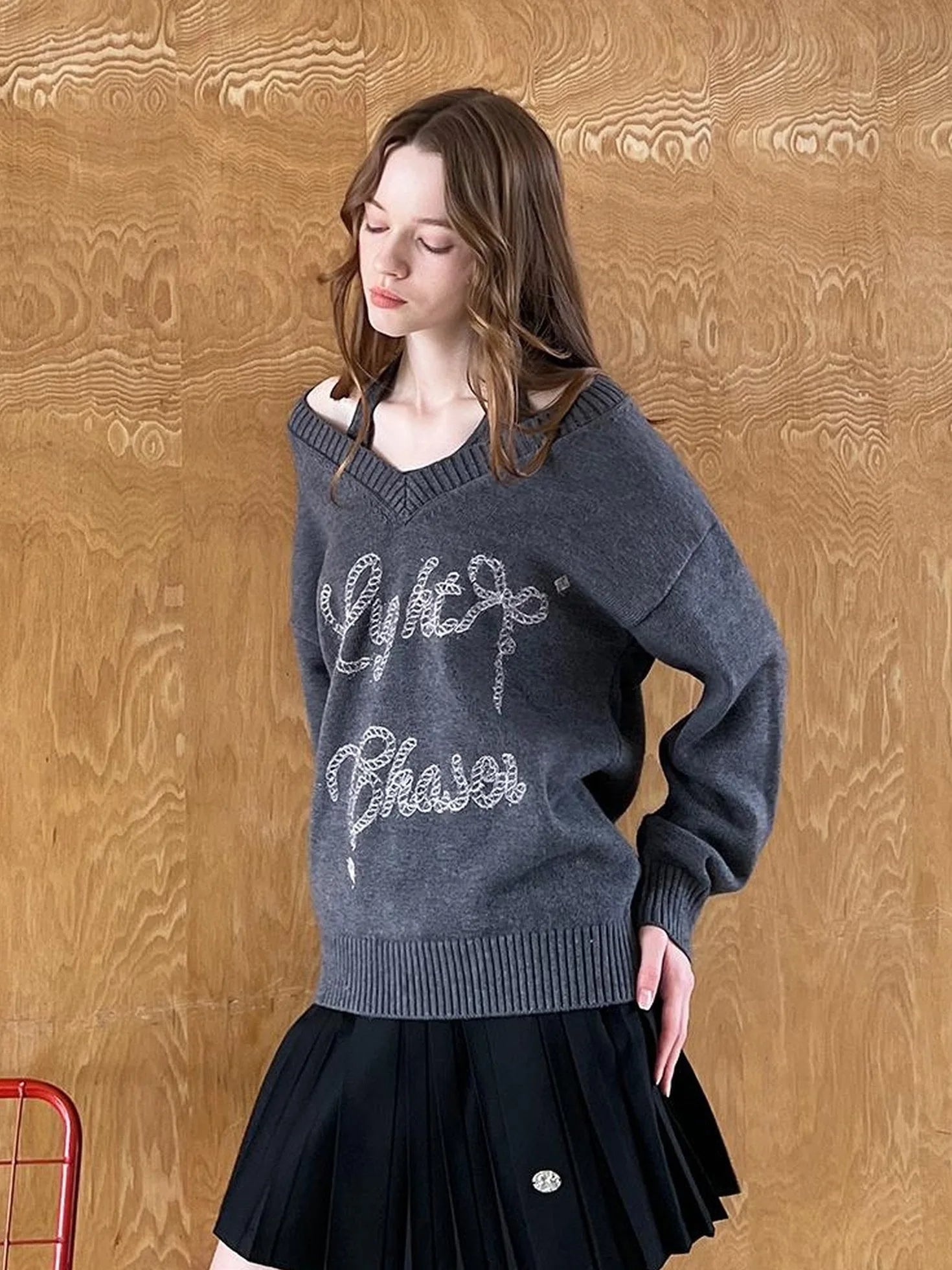 Vintage Leopard Knit Set Cardigan Skirt