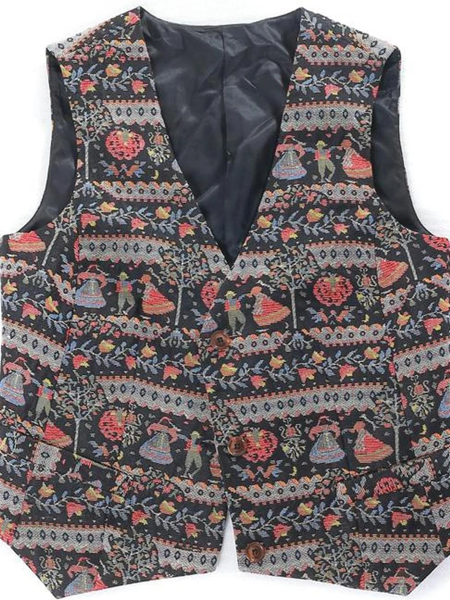 Vintage Linen Cotton Relaxed Waistcoat In Earthy Tones