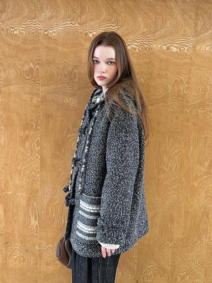 Vintage Loop Hooded Wool Coat