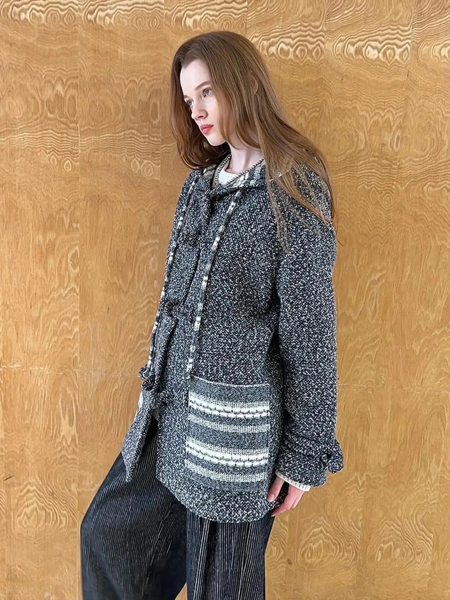 Vintage Loop Hooded Wool Coat