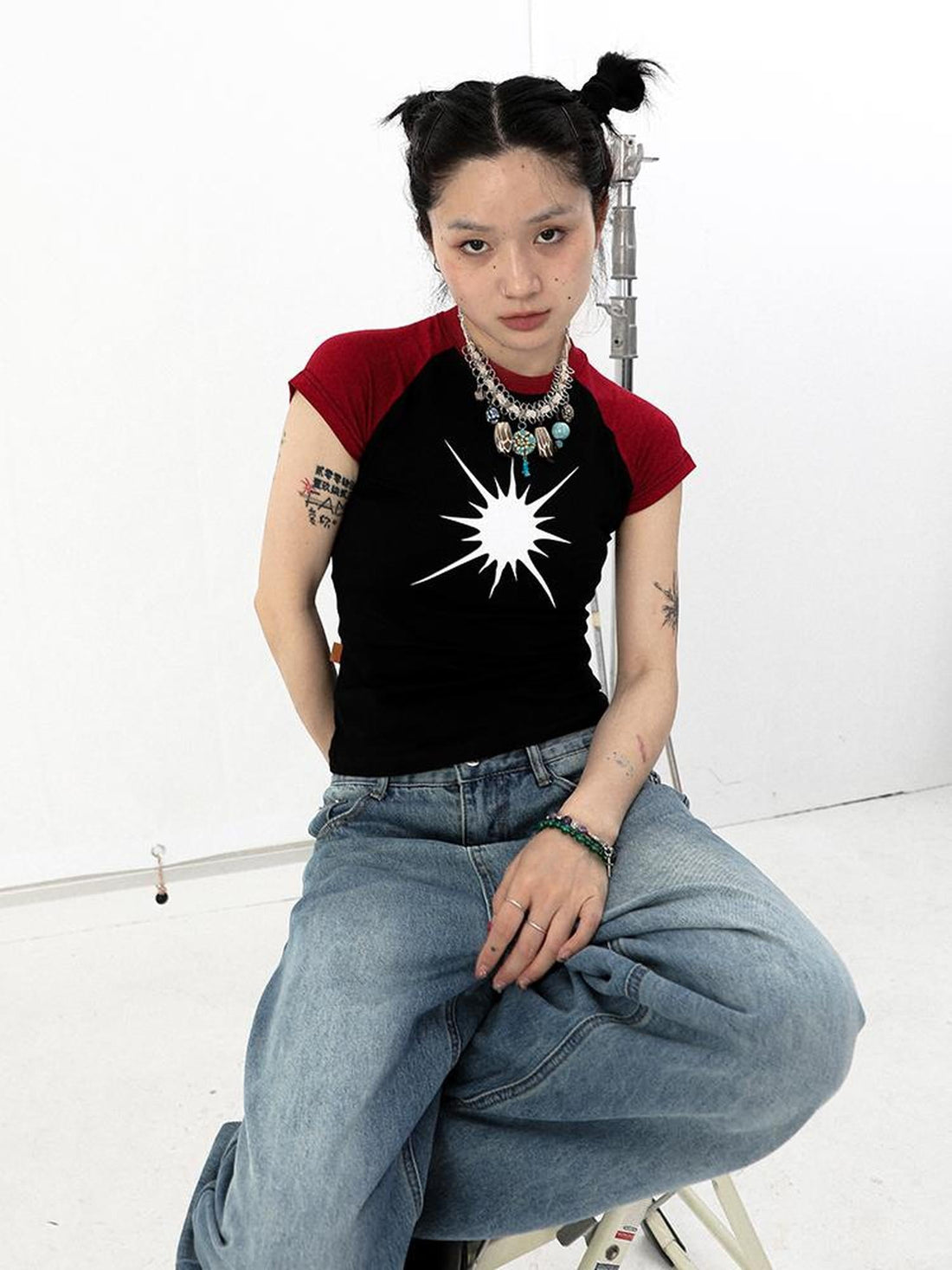 Achihara Vintage Mercury Tee 2 0 Patchwork Unisex Summer Top