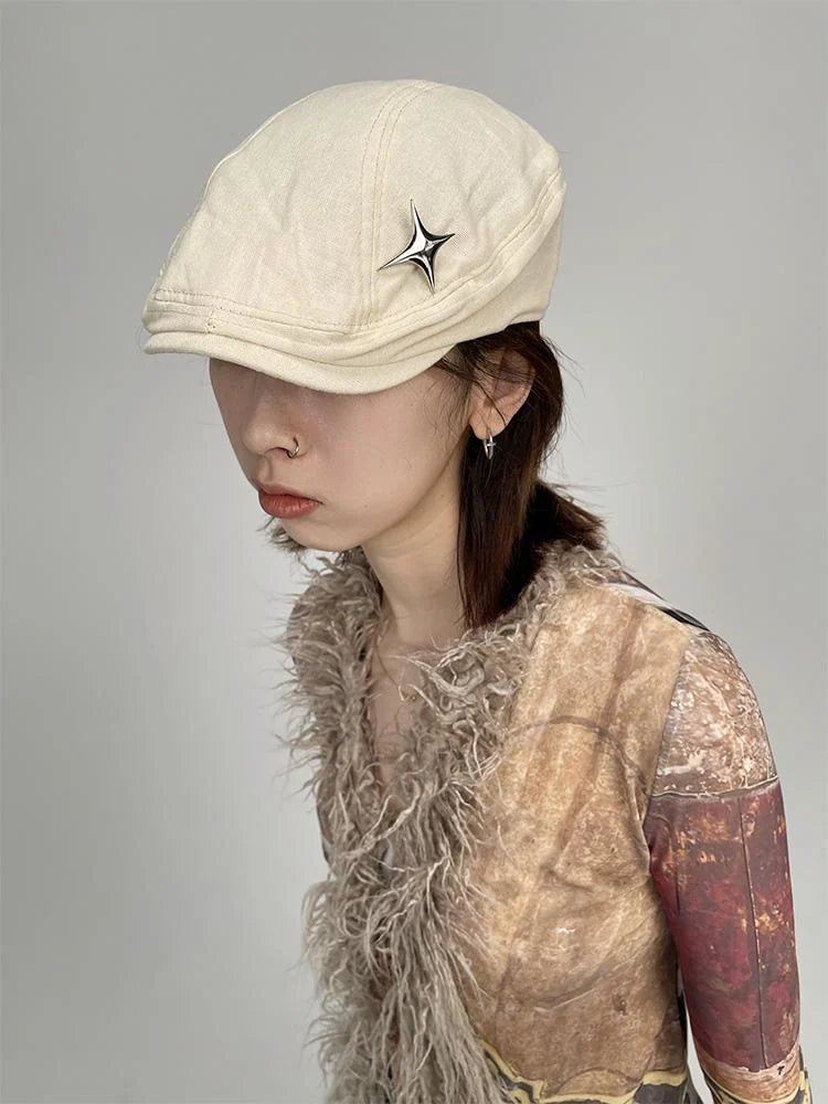 Vintage Painter Cap Linen Flat Cap Hats