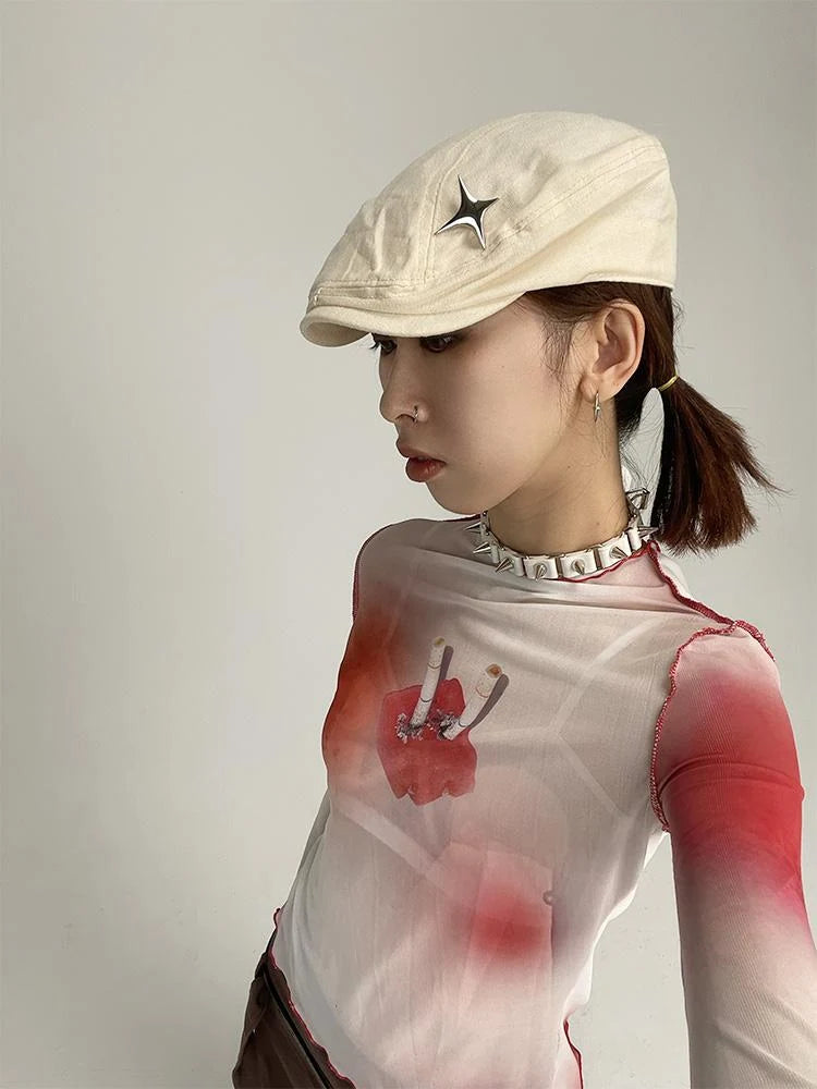 Vintage Painter Cap Linen Flat Cap Hats