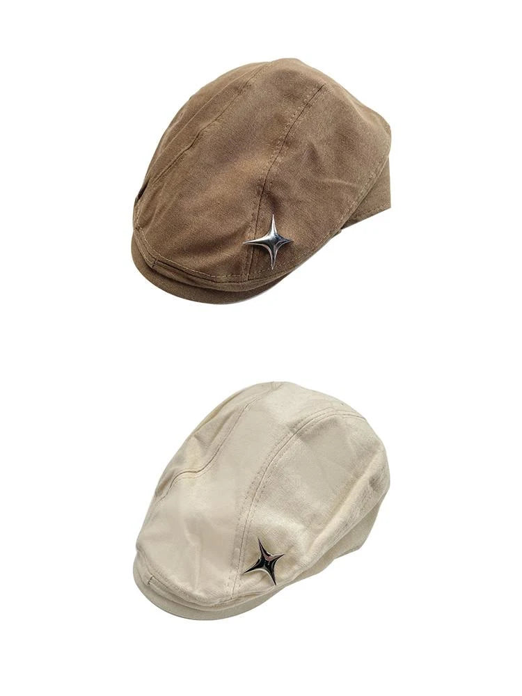 Vintage Painter Cap Linen Flat Cap Hats