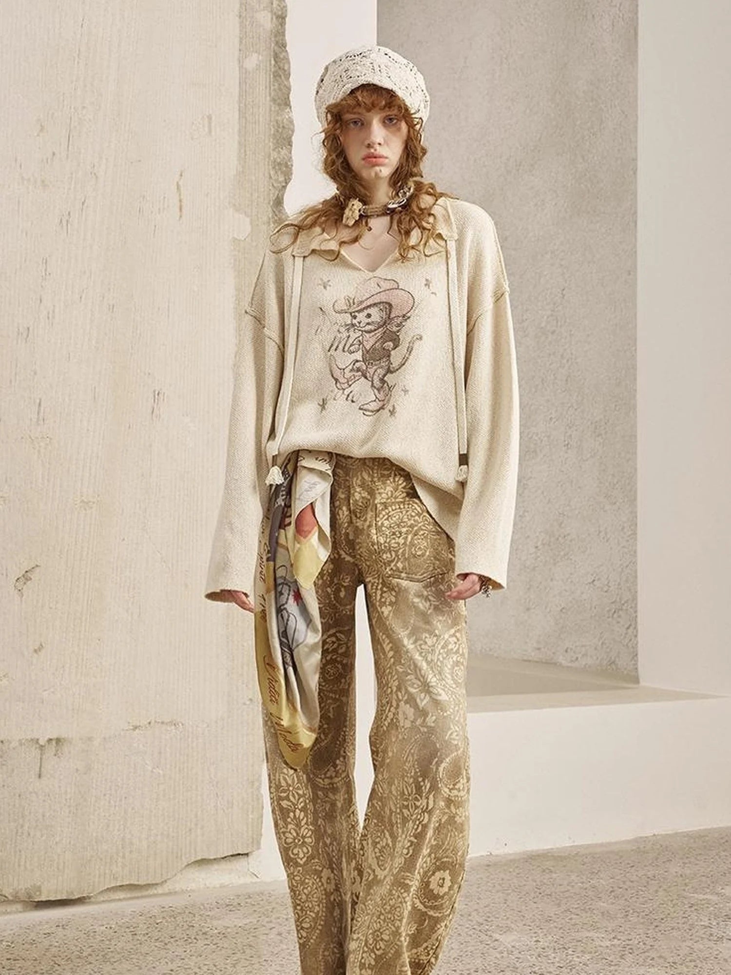 Vintage Paisley Washed Straight Leg Jeans