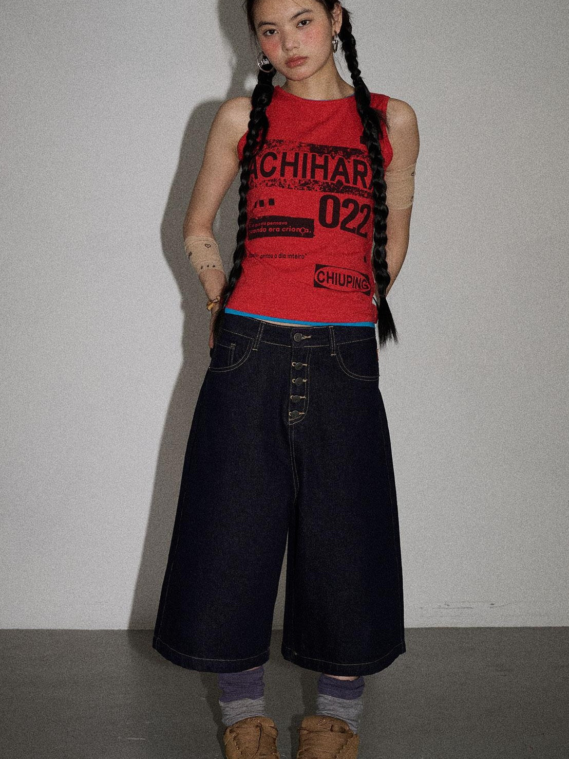 Achihara Vintage Pixel Print Summer Women S Cotton Knit Vest