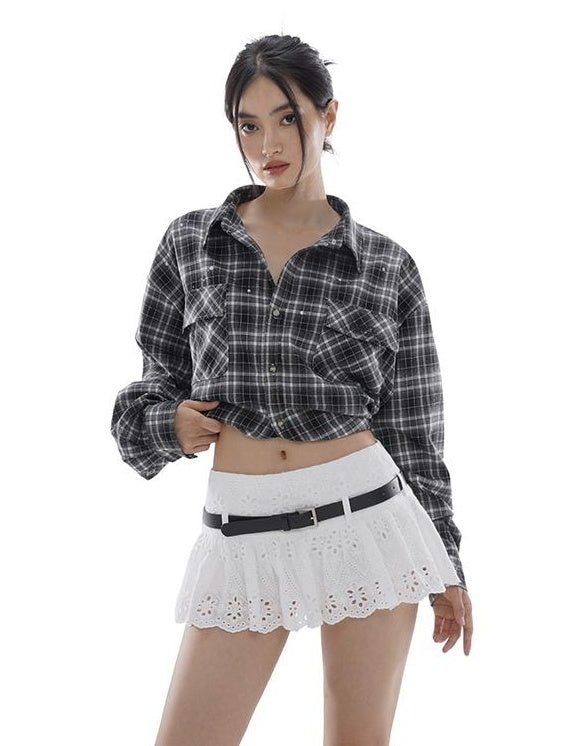Vintage Plaid Oversized Boyfriend Shirt